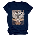 Detailed view of Nashville country music print on a navy blue cotton T-shirt - Navy Blue