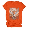 Detail of Nashville Tennessee vintage rock graphic on bright orange short sleeve t-shirt - Orange