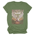 Detail of Nashville country music print on green vintage rock star graphic t-shirt - Olive Green