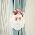 Santa Claus plush curtain tieback with red and white knit hat for festive home window decor - New Style Santa Claus Curtain Tieback