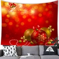 Detalle de tapiz navideño rojo con campanas y adornos dorados festivos - 100x70(Piel de Melocotón) / Campanas Doradas y Bolas (8)