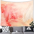 Tapisserie mandala bohème avec motif dégradé aquarelle orange et rouge - 100x70cm / Mandala Aquarelle Orange Rouge (3)