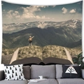 Détail d'une tapisserie de livre magique montrant un paysage surréaliste sur un canapé - 100cmx70cm / Debout Sur La Montagne Du Dos Du Livre (15)