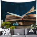 Tenture murale de livre magique vintage avec livres et mousse sur tissu doux - 100cmx70cm / Livres Vintage Et Forêt De Rêve (9)