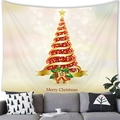 Tapiz navideño con árbol en espiral rojo y campanas doradas para decoración de pared - 150x100 Piel de Melocotón / Árbol de Navidad en Espiral (2)