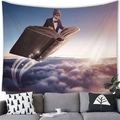Tapisserie murale livre magique créatif au-dessus d'un canapé de salon moderne chic - 100cmx70cm / Pilote De Livre Mer De Nuages (5)