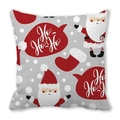 Detailaufnahme der Pfirsichhaut-Stofftextur mit Weihnachtsmann und Schneeflocken - Rot Weiß Hellgrau Klassischer Weihnachtsmann Stil (38)