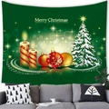 Tapiz navideño con árbol verde y velas para decoración festiva de paredes de casa - 100x70(Piel de Melocotón) / Árbol de Navidad con Estrella Luminosa (3)