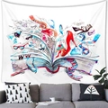 Artistic watercolor tapestry featuring an open book and flying fashion accessories - 150x100(Short Plush) / Fashion Aesthetic (9)