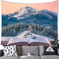 Tapisserie de livre magique créative avec montagnes enneigées pour décoration murale - 100cmx70cm / Livre De Forêt De Montagne Enneigée (10)