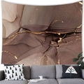 Abstract marble pattern wall tapestry with gold sand lines for modern home decor - 100cmx70cm / Marble Texture Tapestry (2) / Earth Brown Gold Fluid Texture