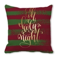 Weihnachtskissenbezug mit rot-grünen Streifen und goldenem Oh Holy Night Text - Rot-grün Gestreifter Oh Holy Night Stil (1)