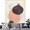 Tapiz de pared nórdico beige con formas geométricas abstractas estilo minimalista - Estilo de Puntos Geométricos Abstractos / 150x100(Piel de Melocotón)