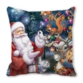 Christmas pillowcase featuring Santa Claus and reindeer in a snowy forest scene - Forest Friends and Santa (9)