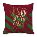 Rotes und grünes Weihnachtskissen mit goldenem Sparkle all the way Textdesign - Weihnachtsrot Sparkle All The Way Stil (2)