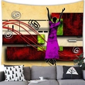Tapisserie murale abstraite femme africaine suspendue au-dessus d'un canapé moderne - Style Robe Violette Spirale (15) / 100x70(Peau de Pêche)