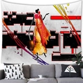 Tapisserie murale femme africaine abstraite dans un salon au design moderne - Style Robe Dégradée (12) / 100x70(Peau de Pêche)