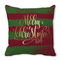 Merry Christmas cushion cover with red and green stripes and golden text design - 18x18 Inch / Red and Green Vintage Stripe Merry Christmas Style (8)