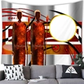 Tapisserie d'art tribal africain avec deux personnages pour décor mural moderne - Style Tribal Tenant une Lance (5) / 100x70(Peau de Pêche)