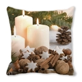 Christmas cushion cover featuring festive candles, cinnamon sticks and winter nuts - Cinnamon Walnut Festive Snack (19)
