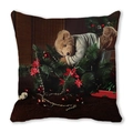 Merry Christmas peach skin pillowcase with vintage teddy bear and tree print - Teddy Bear and Christmas Tree (25)