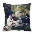 Square Christmas peach skin pillow cover featuring Le Déjeuner sur l'herbe art print - Luncheon on the Grass Painting Style (10)