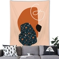 Nordic Morandi abstract geometric wall tapestry with orange and terrazzo textures - Modern Abstract Terrazzo Texture Style (14)