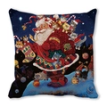 Merry Christmas peach skin pillow cover with Santa Claus and cats pattern - Starry Sky and Cats (31)