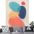 Arazzo da parete nordico Morandi con forme ovali astratte e design geometrico moderno - Stile Blocchi Ovali Astratti Nordici (4) / Pelle di Pesca