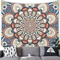 Detail of colorful bohemian mandala wall tapestry with circular geometric patterns - Mandala Style 8 (8)