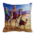 Three Wise Men Christmas pillow case with religious illustration on soft peach skin fabric - Three Wise Men in Desert Style (14)