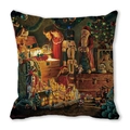 Vintage Christmas pillow cover featuring Santa and Nutcracker on soft peach skin fabric - Nutcracker Gift Box (33)