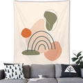 Arazzo da parete nordico Morandi con arcobaleno blu astratto e forme geometriche - Stile Astratto Arcobaleno Nordico (1) / Pelle di Pesca