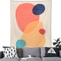 Modern Morandi geometric tapestry with colorful abstract shapes for wall decor - Irregular Colorful Geometric Blocks Style (5)