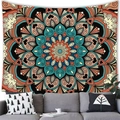 Bohemian mandala wall tapestry with concentric geometric floral patterns for home decor - 100x70(Peach Skin) / Style 15