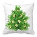 Christmas tree pattern throw pillow cover in peach skin fabric with gold star decor - 45x45cm / Dense Green Christmas Tree With Gold Star (6)