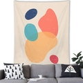 Mid-century modern abstract tapestry with blue and orange geometric shapes for wall decor - Mid-century Modern Organic Blocks Style (7)