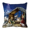 Nativity scene illustration on peach skin pillowcase for Christmas home decor - Nativity Scene in the Manger Style (18)