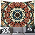 Arazzo mandala boho con motivi floreali geometrici per decorazione murale - 150x100(Pelle di Pesca) / Stile 1