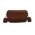 Bruine crossbody tas van imitatieleer met U-vormig stiksel en brede schouderriem - Bruin