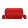 Bright red chic crossbody bag in premium PU leather with U-shaped stitching and gold hardware - Red