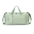 Large mint green yoga sports bag with shoe compartment and waterproof nylon fabric - Green