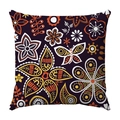 Short plush cushion cover featuring colorful ethnic butterfly and paisley patterns - Ethnic Butterfly Floral Style (3)