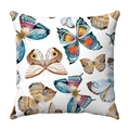 Short plush square cushion cover featuring colorful watercolor butterfly floral patterns - Hand-drawn Watercolor Art Butterflies (31)