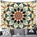 Mandala floral tapestry hanging above a modern sofa for bohemian wall decoration - Mandala Style (14)