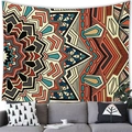Bohemian geometric mandala tapestry wall hanging in brick red and teal for home decor - Mandala Style (12)