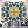 Detailed Bohemian mandala wall tapestry with geometric floral patterns on a fabric backdrop - 100x70cm / Mandala Style Eight (8) - Peach Skin
