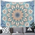 Detailed close-up of mandala wall tapestry featuring symmetrical bohemian radial patterns - 150x100cm / Style 6 (Peach Skin)