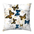 Artistic blue butterfly watercolor print decorative square plush cushion cover - Modern Art Collage Butterflies (5)