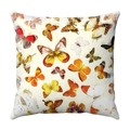 Watercolor butterfly floral throw pillow cover on cream plush fabric for sofa - Watercolor Hand-drawn Colorful Butterflies (8)